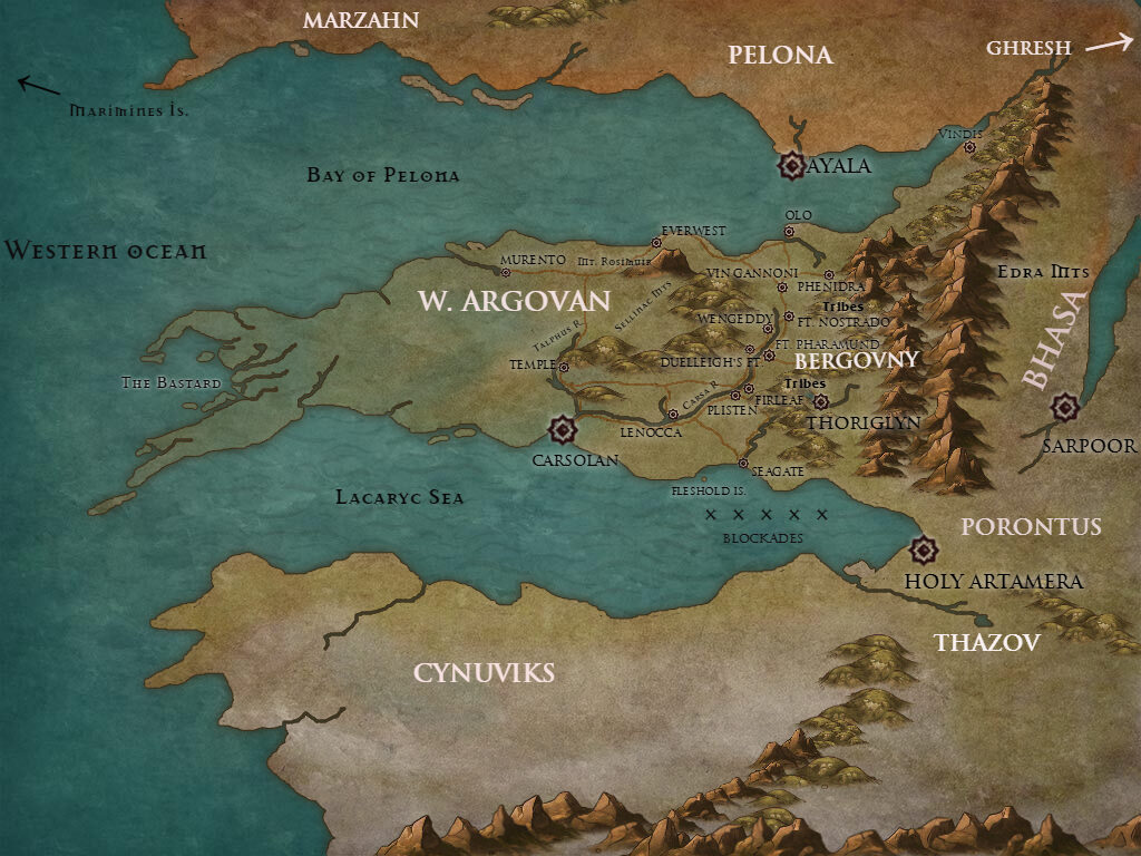 The Heron Kings Greater Argovan fantasy map Eric Lewis author