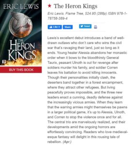 the heron kings publishers weekly starred review